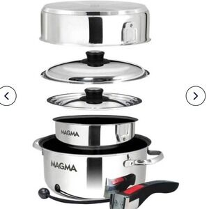 Magma Nesting Stainless Steel Cookware Set Marine RV 7 Piece A10-360L-IND